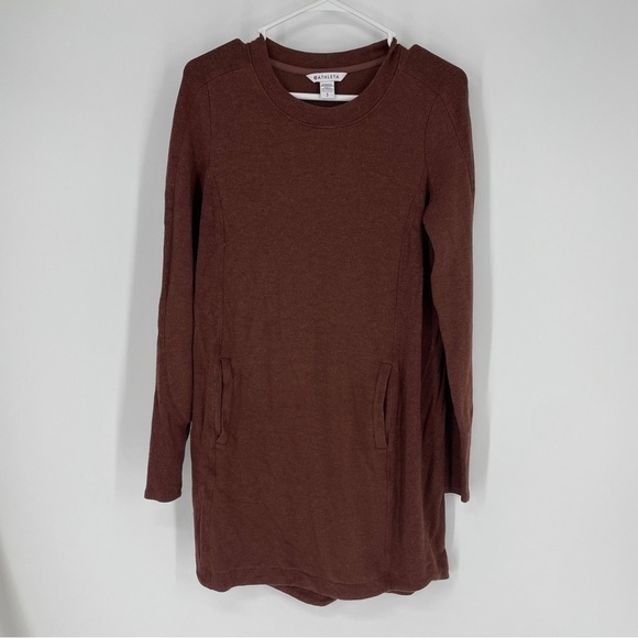 Athleta Women’s Balance Crewneck Sweater Dress Brown Pockets - Picture 2 of 8